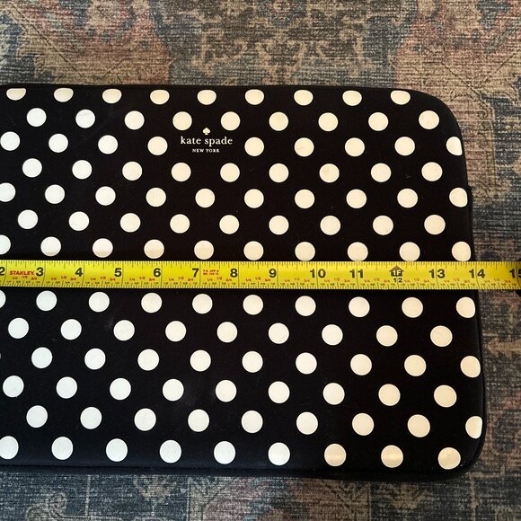 Kate Spade Polka Dot Fits 13" Laptop - Padded Case Black White - Picture 5 of 6